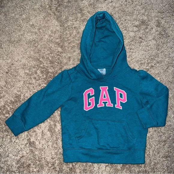 GAP Kids Turquoise and Pink Hoodie Size 2 Years - Picture 7 of 9